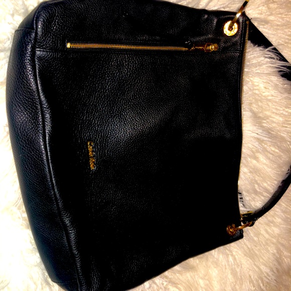 calvin klein black and gold purse